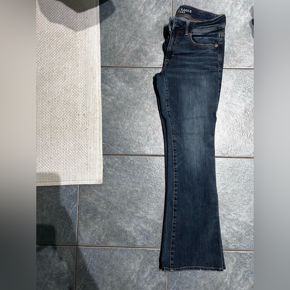 American Eagle Outfitters Dark Blue Size 6 SHORT Kick Boot Jeans